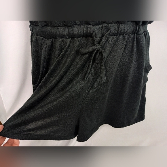 2/$30 Black Wrap-Style Short Sleeve Summer Stretchy‎ Romper (#915) - Picture 7 of 8